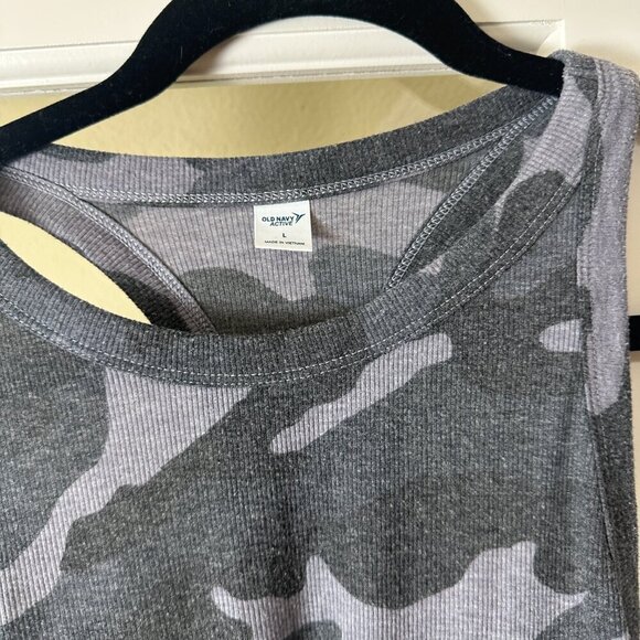OLD NAVY ACTIVE Set of 2 Ribbed Halter Back Tank Tops Size Large Blue & Grey - Picture 6 of 13